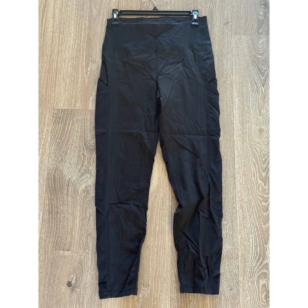 Athleta Trekkie Hybrid Crop Tight Black Hiking Leggings Pockets Womens 4